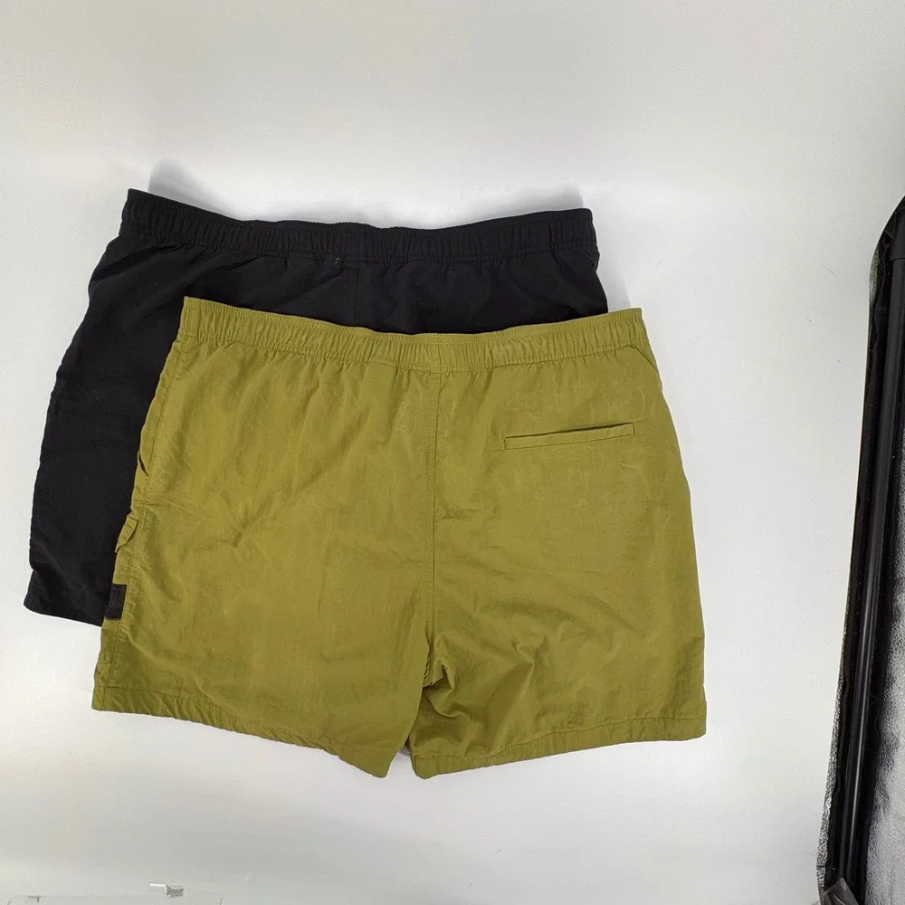 Eddie Bauer Swim Trunks Mens XL Black Olive Green 2 Pack Mesh Lined Cargo Pkts‎